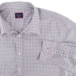UNTUCKit Men's‎ XXL New Dunn Gray White Gingham Button Up Cotton Casual Shirt